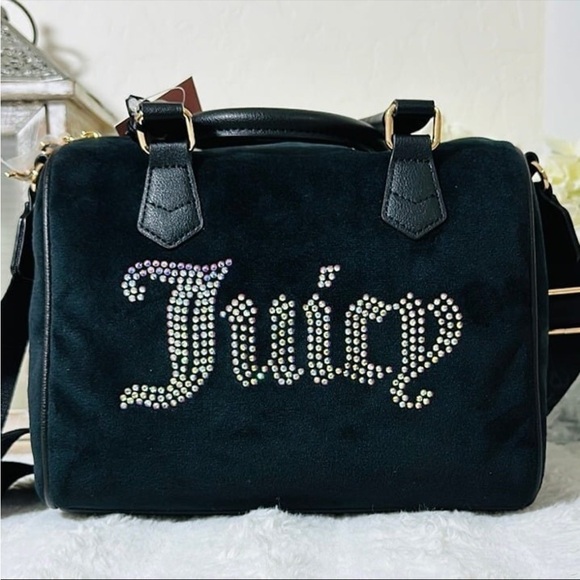 NWT Juicy Couture Black Liquorice Obsession Satchel $99 - Picture 2 of 7